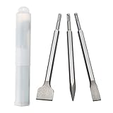 HPMAISON SDS-Plus Meißel-Set, 3 Stück, SDS-Plus, Meißel-Set, Werkzeughalter, Sechskantschaft, hochwertiger Spaten, Flach- und Spitzmeißel für Mauerwerk, Ziegel, Wand, Granit