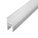 Fepinc Glastürdichtungsstreifen, 10 m, weicher, rahmenloser Duschtür, um Lecks zu stoppen, H mit quadratischem Dusch-Silikon-Dichtungsstreifen, passend für 10 mm dicke Glastüren