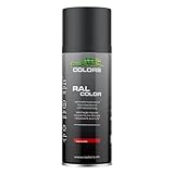 COLORS Sprühlack - 400ml Spraydose - Sprühfarbe für alle Oberflächen, Innen und Aussenbereich, Tolle Deckkraft | Schwarz Matt
