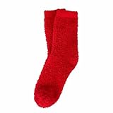 Korallenfleece Socken Damen Einfarbig Komfortabel Warm Stoppersocken Mittelrohr Rutschfest Haussocken Weich Dick Plüschsocken Elastisch Casual Schlafsocken Atmungsaktiv Haus Thermosocken