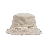 CLAPE Washed Cotton Bucket Hat Vintage Fischerhut Breite Krempe Sommer Sonnenhut Sonnenschutz Schlapphut Reversibel Adumbral Hut Beige HJY1