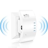 WLAN Verstärker mit 300 Mbps, 2,4GHz WLAN Repeater mit LAN Anschluss, Internet Verstärker WiFi Extender Mit Re-peater/AP Modus, LAN Repeater mit Ethernet-Anschluss Signalverstärkung für alle Route