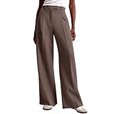 Stoffhose Anzughose Damen Elegant Locker Palazzo Hose Gerade Bein Sommerhosen Bequeme Weite Businesshosen Freizeithose Lässig Locker Leichte Dehnbar Lounge Hosen Mit Taschen