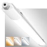 zemty Feuchtraumleuchte LED Röhre 60CM, 3000K/4000K/6500K 18W 1980LM LED Deckenleuchte, IP65 Wasserfest Lichtleiste für Kellerlampe, Werkstattlampe, Küchenlampe, Badlampe