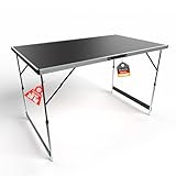BigDean Multifunktionstisch klappbar + Stabiler Mittelstrebe 100x60 cm - höhenverstellbarer Campingtisch & Klapptisch – max. 30 kg belastbar