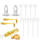 Wekuw 2 Stücke Spiralschneider Gemüse Kartoffelschneider Spiralschneider Kartoffel Kartoffel Spiralschneider Kartoffelturm Maschine Geeignet für Kartoffelturmpartys, Grillabende und Camping