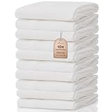 NatureMark® 10er Pack Mulltücher | Mullwindeln | Stoffwindeln 100% Baumwolle | Premium QUALITÄT Farbe: Weiß ca. 70x70 cm