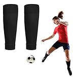 Fußball Sleeves Tubes,Fußball Schienbeinschutz Socken,Unisex Tube Stutzen,Fußball Socken, Ärmel für Fußballsocken,Grip Socken Fußball, für Fußball Laufen oder Training Anfänger (Schwarz)