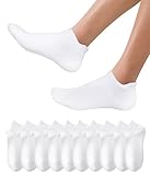 10 Paar Sneaker Socken Herren Damen,Sportsocken Halbsocken Kurze Atmungsaktiv Baumwolle Socken (DE/NL/SE/PL, Numerisch, 43, 46, Regular, Regular, Weiß)