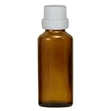 10x Apothekenfläschchen 30ml aus Braunglas mit weissem Tropfverschluss mit Kindersicherung