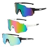 YANGUN 3 Stück Fahrradbrille Sonnenbrille, Schnelle Brille, Sportbrille, Polarisiert selbsttönend UV400 Schutz für Outdooraktivitäten Radfahren Fahren Laufen Golf Ski Bergsteigen Reisen Angeln