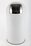 point home Mülleimer Abfalleimer Papierkorb Push 52 L Stahl Weiss lackiert