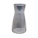 Blumenvase Glas, Klarglas Vase, 20CM Hoch Glasvase für Tischdeko, Dekorative Vase für Pampasgras, Tulpen, Orchideen, Rosen, Trockenblumen (Rauchgrau)
