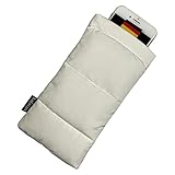 SAFACUS Thermo Handyhülle Tasche Universal Daunen Pouch Handysocke Weihnachten Geschenke für Smartphones Handy Winter Handyhülle für iPhone 14 13 12Plus X, Samsung Galaxy (White)