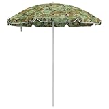 Tidyard Strandsonnenschirm mit Aluminiumstange Camouflage 240 cm, Gartenschirm Marktschirm Kurbelschirm für Garten Gastronomie Pool4010664