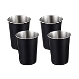 XINYIN 4 Stück Trinkbecher Edelstahl Kinder Becher Stabile Metall Trinkgläser für Camping und Alltag