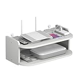 Mbiyhgta Router-Wandhalterung, wandmontierte TV-Set-Top-Boxhalter-Kein Bohrer Wireless Router Heat Dissipation Rack, multifunktionales Lagerregal für Set-Top-Boxen, Router, Spielekonsolen