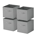 feyiubmen 4er-Packung Aufbewahrungsbox Faltbare, 28 x 28 x 28 cm Aufbewahrungskiste, Aufbewahrungswürfel, Faltbox, Organizer Box für Spielzeug, Kleidung