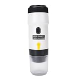 SUNGOOYUE Tragbare Kaffeemaschine One Touch Kapselmaschine aus Edelstahl 304 für den Heim- und Autogebrauch (WHITE)