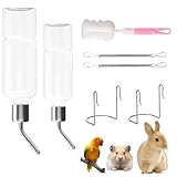 XIKTTK Trinkflasche Kaninchen 2 Stück, Hamster Trinkflasche, Trinkflasche Meerschweinchen, Hasentränke, Zwergkaninchen Zubehör, Nager Zubehör, Hasen Zubehör, Trinkflasche Hasen Winterfest