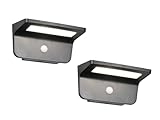 2er SET Solar Außenwandleuchten mit Bewegungsmelder - auch per USB aufladbar, Breite 20cm