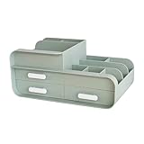 LIXSAZSE Desktop Kosmetik Aufbewahrungsbox mit Schubladen, mehrschichtig, großes Fassungsvermögen, staubdicht, für Tisch Hautpflege Schmuck, Grün