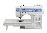Brother CS7205 Computer-Nähmaschine, 150 integrierte Stiche, 1 Fontäne, breiter Tisch, 3,3 m Nähmaschine, Weiß