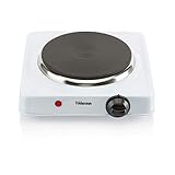 Tristar KP-6185 Single Cooking Plate - 1000 W - Adjustable Thermostat - Stainless Steel - 15 cm Diameter