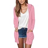 SCBFDI Bolero Jäckchen Übergangsjacke Damen Malle Outfit Strickjacke Rundhals Apricot Schulmädchen Frau Sexy Dirndl Strickjacken Rosa 2XL, Windjacke Damen Leicht