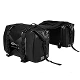 AFISHTOUR wasserdichte Motorrad-Satteltasche – 30L Reisegepäcktasche für Motorradreisen – Motorrad-Seitentasche – Abnehmbare Tasche (Schwarz, 2er-Pack)
