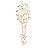 Holzhaarbürste Beauty Horse White_3 Paddelbürste für Naturhaar, Holzhaarbürsten für Frauen, Naturhaarbürste