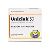 Unizink 50 magensaftresisitente Tabletten, effektive Zinkversorgung für ein starkes Immunsystem, gesunde Haut, Haare und Nägel sowie zur Vorbeugung von Erkältungen und Müdigkeit, 100 St