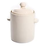 Sauerkrauttopf Keramikfass Steingut Einlegetopf Gurkentopf Tontopf Steinguttopf Gärtopf Keramiktopf Volumen (2,5L Creme)