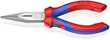 KNIPEX Flachrundzange mit Schneide (Radiozange) mit Comfort-Griffen 160 mm, 25 02 160