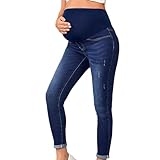 Generisch Umstandsjeans Damen Straight Umstandshose Lange Bequem Umstandsmode Komfortable High Waist Umstandsjeans Stretch Skinny Jeans Boyfriend Denim Leggings Umstandshose