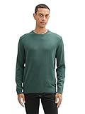 TOM TAILOR Herren 1039805 Strickpullover mit Crewneck, 30358 - Green Dust Melange, L