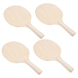 BESTonZON 4 Stück Schläger-Set Badmintonschläger Paddelball Paddelschläger Beach-Paddle-Ball Paddel-Ball-Spiel Strandpaddel Holz Braun