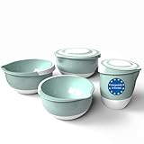 BigDean 4 Stück Rührschüssel mit Deckel & Spritzschutz lebensmittelecht & spülmaschinengeeignet – Made in Europe