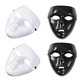 KSBBHDS 4-Teilige Maske, Maskerade-Maske, Karnevalsmaske, Vollgesichtsmaske, Kostüm-Requisite, Coole Maskerade-Maske, Gesichtsbedeckungs-Requisite(Schwarz, Weiß)
