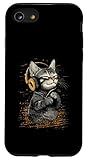 Hülle für iPhone SE (2020) / 7 / 8 Glückliche Katze mit Kopfhörern Süßes, musikliebendes Kitten