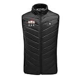 Mrat Beheizte Westen für Männer und Frauen, über USB wiederaufladbar, beheizte Weste, Winter, Bodywarmer beheizte Weste, Mantel, elektrisch, leicht, beheizte Jacke, 3 einstellbare Temperatur, 9