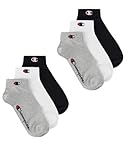 Champion Unisex Basics 6pk Quarter Socken, Hellgrau Meliert, 43-46 EU