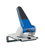 Leitz Extrastarker Registraturlocher, Metall, geeignet für bis zu 65 Blatt, Anschlagschiene mit Formatvorgaben, Ergonomisches Design dank Griffmulde, blau, 51800035