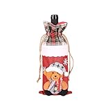 CHIZISX Dekorativer Weihnachtsmann Champagner Cover Wrap Solution Party Dekorationen und dekorativer Flaschenschutz Dekorative Weihnachten Flaschenhülle