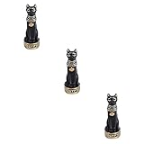 Cabilock 3 Stück Ägyptische Katzenfigur aus Resin Stylische Bastet Statue für Zuhause Büro und Dekoration Vintage Design Deko für Katzenliebhaber und Persönliche Räume