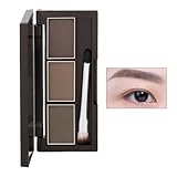 3 Färbe Augenbrauenpuder, Braun Augenbrauen Puder mit Bürste, Wasserfeste Eyebrow Powder, Langanhaltend, Multipurpose Augenbrauen Farbe, Matt, Feines Pulver, Sofortiges Ergebnis, Natürlich