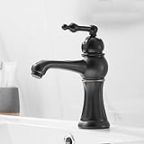 Antik Messing Waschtischarmatur - Einhandmischer für heißes und kaltes Wasser - stilvolle elegante Armatur für moderne Wohnkultur und einfache Installation