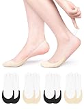 Becellen 4 Paar Füßlinge Damen, Low Cut Ballerina Socken Unsichtbare Halbsocken mit Transparent TPU Sling