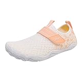 Generisch Wasserschuhe Damen Badeschuhe Barfussschuhe Aquaschuhe Schnell Trocknend Strandschuhe Surfschuhe Barfußschuhe Dicke Sohle mit Löchern Breiter Zehenbox