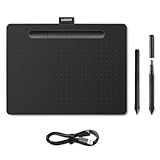Wacom Intuos Medium Zeichentablett - Tablet zum Zeichnen & zur Fotobearbeitung mit druckempfindlichem Stift schwarz - Ideal für Home-Office & E-Learning